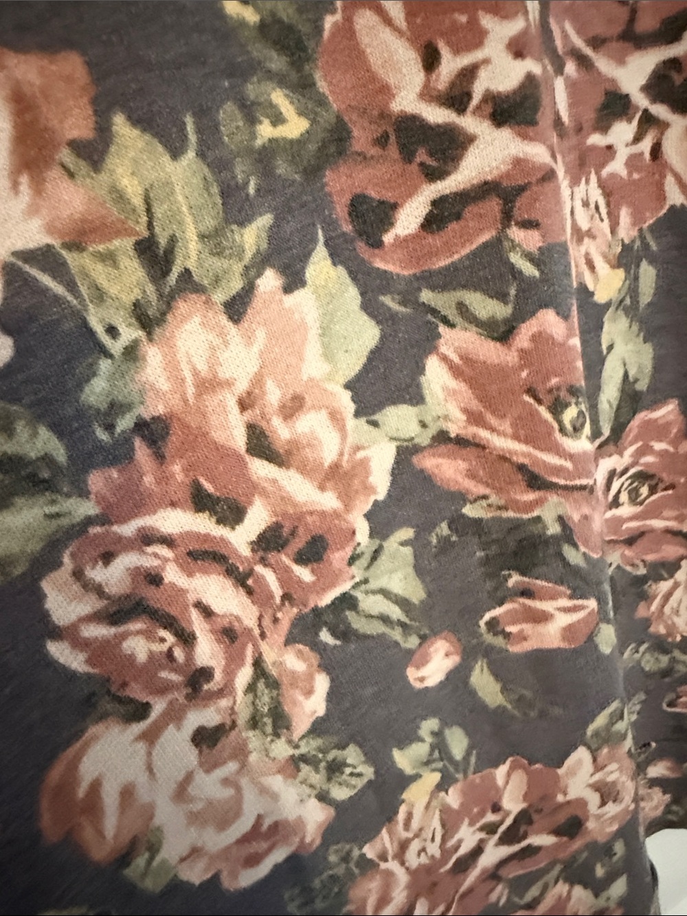 Sew In Love Gray long sleeve with Pink Rose Floral Print worn once!! - Picture 5 of 5